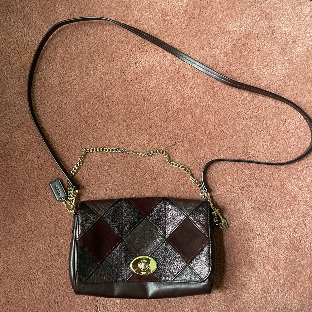 COACH Mini Ruby Patchwork Leather F36593 in Burgundy - Crossbody - $395